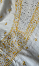 Load image into Gallery viewer, Women's Lakhnavi Handcrafted Mul Chanderi Unstitched Kurta And Dupatta Set - HONC020966