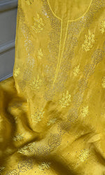 Load image into Gallery viewer, Afeera Women's Lakhnavi Handcrafted Pure Organza Chikankari Unstitched Kurta And Dupatta Set- HONC0304140