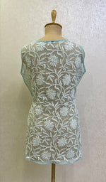 将图像加载到图库查看器中, Women's Lucknowi Handcrafted Faux-Georgette Chikankari Top - H0NC0140409