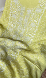 将图像加载到图库查看器中, Women's Lakhnavi Handcrafted Mul Chanderi Kurta And Dupatta Set - HONC0288980
