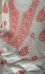 将图像加载到图库查看器中, Women's Lakhnavi Handcrafted Mul Chanderi Unstitched Kurta And Dupatta Set- HONC0321880