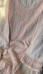 将图像加载到图库查看器中, Women's Lakhnavi Handcrafted Mul Chanderi Semi -stitched Kurta And Dupatta Set - HONC0271879