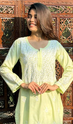 Load image into Gallery viewer, Gulnaaz Women's Lucknowi Handcrafted Cotton Chikankari Kurti-HONC0148338