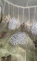 Load image into Gallery viewer, Women's Lakhnavi Handcrafted Bridal Pure Organza Silk  Chikankari Lehenga Set - HONC0294021