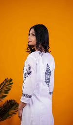 Load image into Gallery viewer, Divya Women's Lucknowi Handcrafted Cotton Chikankari Dress - HONC0213387