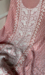 Load image into Gallery viewer, Women's Lakhnavi Handcrafted Mul Chanderi Unstitched Kurta And Dupatta Set - HONC0301225