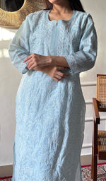 Load image into Gallery viewer, Women's Lakhnavi Handcrafted Cotton Chikankari Kurti - HONC0356971