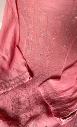 将图像加载到图库查看器中, Women's Lakhnavi Handcrafted Mul Chanderi Semi - Stitched Kurta And Dupatta Set - HONC0282422