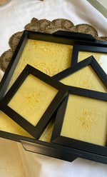 Load image into Gallery viewer, Chikankari Tray with Four Coasters - HONCO254711
