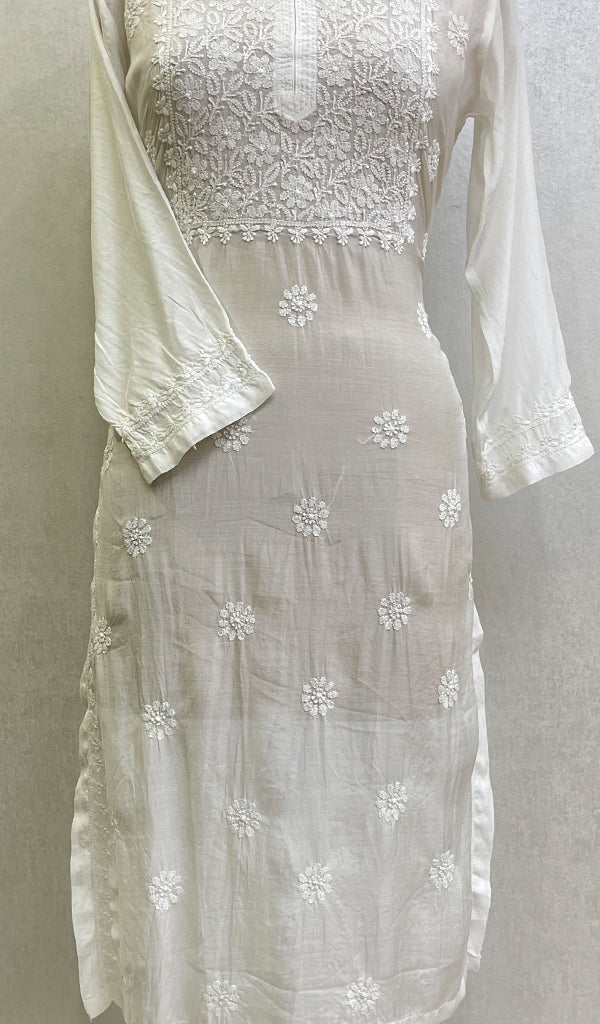 Women's Lucknowi Handcrafted Muslin Chikankari Kurti - HONC0153469