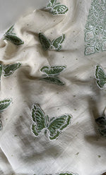 Load image into Gallery viewer, Women's Lakhnavi Handcrafted Mul Chanderi Unstitched Kurta And Dupatta Set - HONC0302242