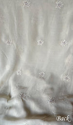 将图像加载到图库查看器中, Women's Lakhnavi Handcrafted Pure Silk Georgette Chikankari Kurti Fabric - HONC0270821