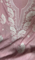 将图像加载到图库查看器中, Women's Lakhnavi Handcrafted Mul Chanderi Unstitched Kurta And Dupatta Set- HONC0362576