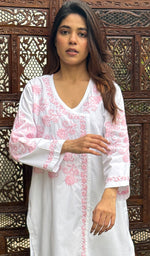 将图像加载到图库查看器中, Women's Lucknowi Handcrafted Cotton Chikankari Kurti - HONC0274388