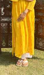 Load image into Gallery viewer, Women's Lakhnavi Handcrafted Viscose Georgette Chikankari Kurti - HONC0207838