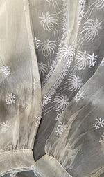 将图像加载到图库查看器中, Women's Lakhnavi Handcrafted Semi Stitched Pure Organza Chikankari Top -  HONC0216801