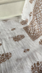 Load image into Gallery viewer, Women's Lakhnavi Handcrafted Mul Chanderi Unstitched Kurta And Dupatta Set - HONC0317070