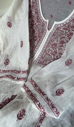 Load image into Gallery viewer, Women's Lakhnavi Handcrafted Mul Chanderi Semi -stitched Kurta And Dupatta Set - HONC0278065