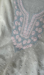 将图像加载到图库查看器中, Women's Lakhnavi Handcrafted Mul Chanderi Unstitched Kurta And Dupatta Set - HONC0279817