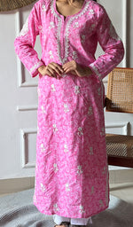 将图像加载到图库查看器中, Shagufta Lakhnavi Handcrafted Cotton Chikankari Kurti - HONC0350628