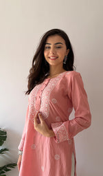 Load image into Gallery viewer, Prisha Women's Lakhnavi Handcrafted Cotton Chikankari Kurti - HONC0341089