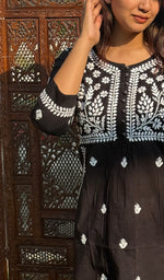 Load image into Gallery viewer, Women's Lakhnavi Handcrafted Cotton Chikankari Kurti - HONC0268636