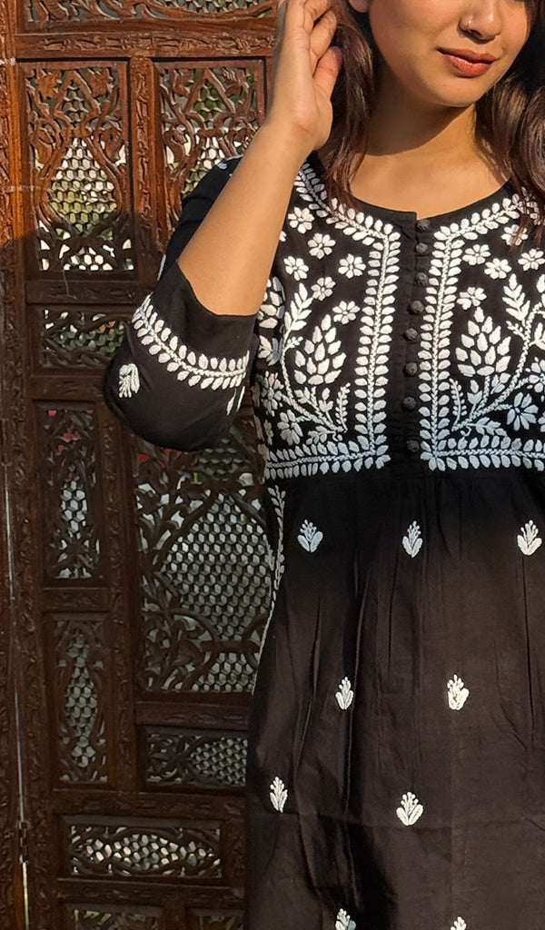 Women's Lakhnavi Handcrafted Cotton Chikankari Kurti - HONC0268636