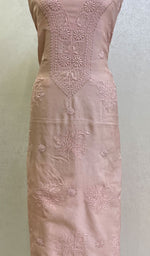 Load image into Gallery viewer, Women's Lakhnavi Handcrafted Chanderi Silk Chikankari Unstitched Kurti Fabric- HONC0151904