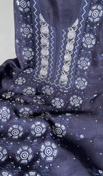 将图像加载到图库查看器中, Women's Lakhnavi Handcrafted Pure Organza Chikankari Unstitched Kurta And Dupatta Set- HONC0272166