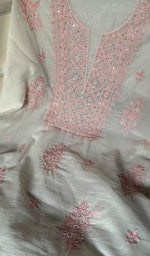 将图像加载到图库查看器中, Women's Lakhnavi Handcrafted Mul Chanderi Kurta And Dupatta Set - HONC0257369