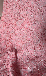 将图像加载到图库查看器中, Vamika Women's Lucknowi Handcrafted Faux-Georgette Unstitched Chikankari Suit Material - HONC0330342