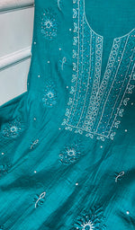Load image into Gallery viewer, Women's Lakhnavi Handcrafted Mul Chanderi Unstitched Kurta And Dupatta Set - HONC0215480