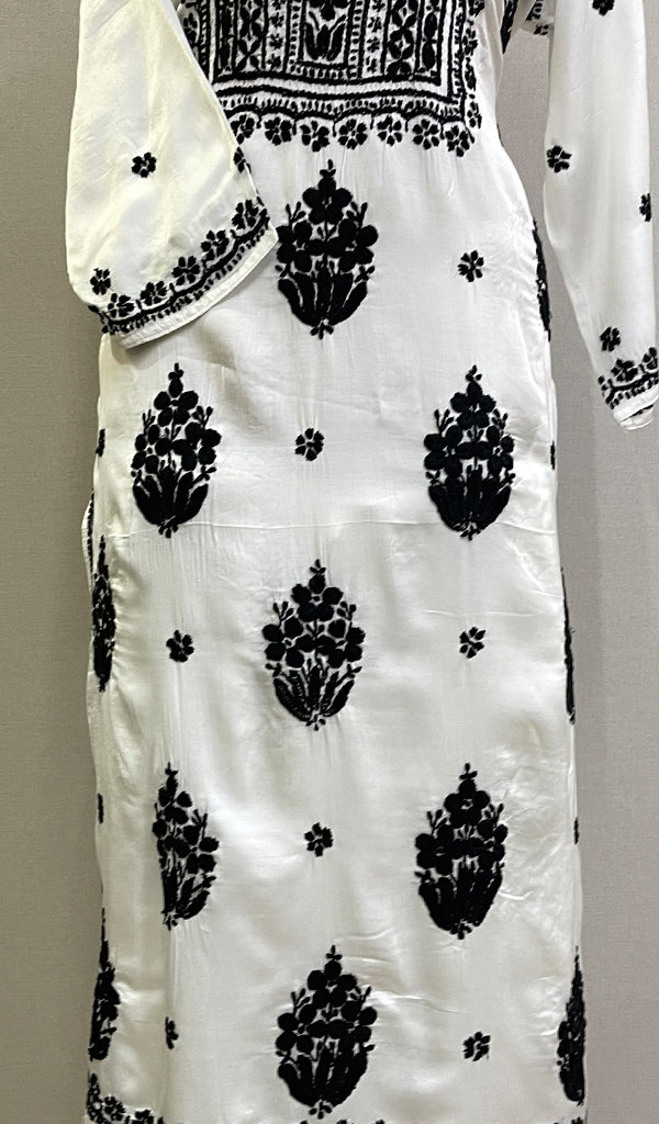 Women's Lakhnavi Handcrafted Modal Cotton Chikankari Kurta And Palazzo Set - HONC0205167