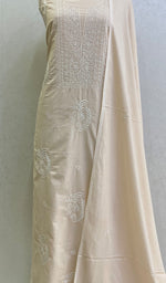 将图像加载到图库查看器中, Women's Lakhnavi Handcrafted Cotton Chikankari Kurta And Dupatta Set- HONC0113313