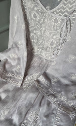 Load image into Gallery viewer, Sehmat Women's Lakhnavi Handcrafted Kota Cotton Semi - Stitched Angrakha And Dupatta Set- HONC0294480