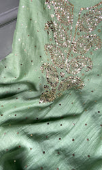 Load image into Gallery viewer, Women's Lakhnavi Handcrafted Mul Chanderi Unstitched Kurta And Dupatta Set- HONC0301667