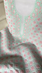 Load image into Gallery viewer, Misba Women's Lakhnavi Handcrafted Unstitched Cotton Chikankari Suit Material - HONC0291812