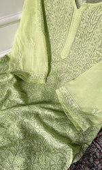 将图像加载到图库查看器中, Women's Lucknowi Handcrafted Kota Chanderi Chikankari Semi Stitched Kurta And Dupatta Set - HONC0314214