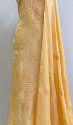 将图像加载到图库查看器中, Women's Lucknowi Handcrafted Muslin Chikankari Suit Material - HONC0172460