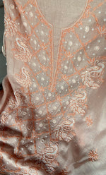 Load image into Gallery viewer, Women's Lakhnavi Handcrafted Mul Chanderi Unstitched Kurta And Dupatta Set- HONC0312986