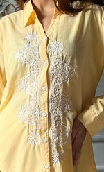 Load image into Gallery viewer, Women's Lakhnavi Handcrafted Cotton Chikankari Top - HONC0308392