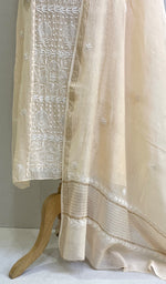 Load image into Gallery viewer, Women's Lakhnavi Handcrafted Mul Chanderi Semi Stitched Kurta And Dupatta Set- HONC0174190