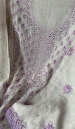 将图像加载到图库查看器中, Saziya Women's Lakhnavi Handcrafted Mul Chanderi Semi - Stitched Kurta And Dupatta Set -HONC0214336