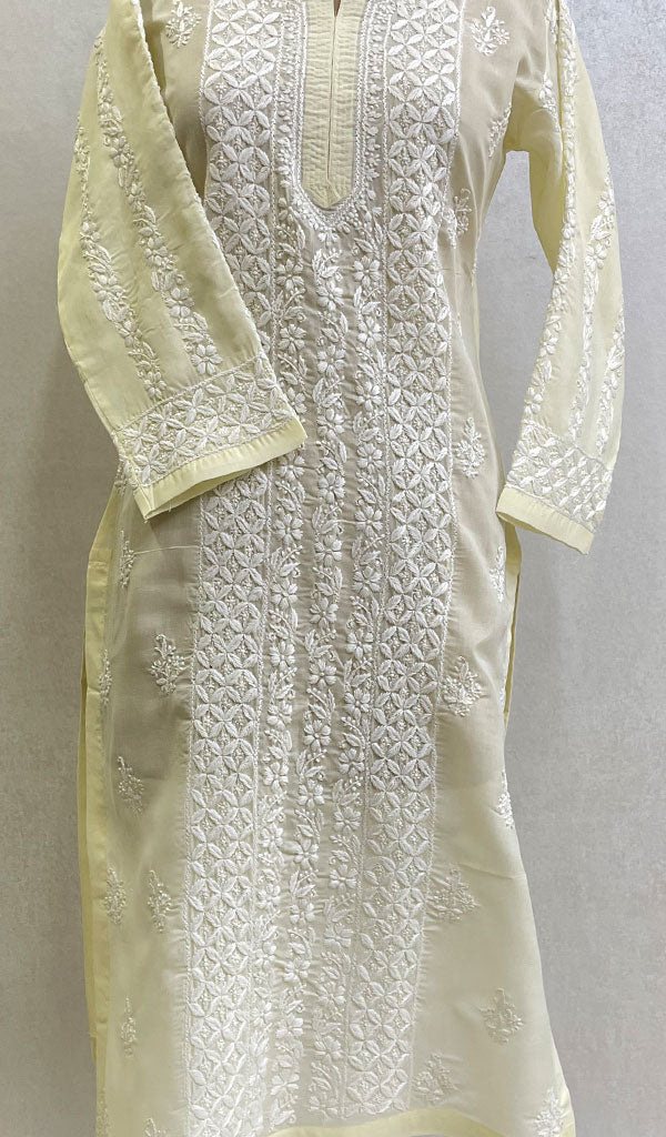 Jubina Women's Lucknowi Handcrafted Cotton Chikankari Kurti - HONC0164335