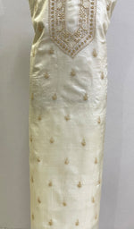 Load image into Gallery viewer, Lucknowi Handcrafted Chanderi Silk Chikankari Unstitched Men's Kurta Fabric - HONC0186276