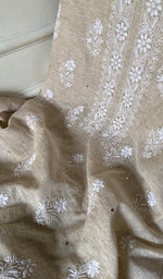 Load image into Gallery viewer, Women's Lakhnavi Handcrafted Unstitched Cotton Chikankari Kurta Dupatta Set - HONC0352437