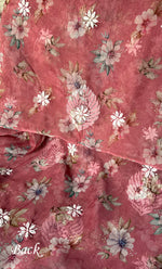 将图像加载到图库查看器中, Disha Women's Lakhnavi Handcrafted Organza Chikankari Unstitched Kurti Fabric - HONC0332149