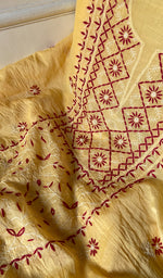 Load image into Gallery viewer, Women's Lakhnavi Handcrafted Chanderi Silk Unstitched Chikankari Full Suit - HONC0369251