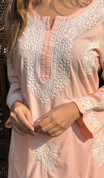 Load image into Gallery viewer, Zoha Women's Lucknowi Handcrafted Cotton Chikankari Kurti - HONC0234312