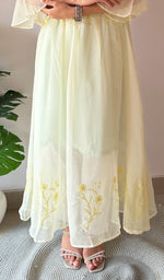 将图像加载到图库查看器中, Aadab Women's Lucknowi Handcrafted Faux-Georgette Chikankari Anarkali Dress - NC038930